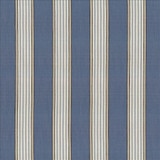 Carnegie Stripe Indigo by Kasmir Designer Fabric 1446 42% Viscose 40% Polyester 18% Linen CHINA 30,000 Martindale Cycles Horizontal: 7 inches and Vertical: 0 Inches 57 - Swanky Fabrics -