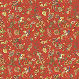 Fine Feathered Vermillion by Kasmir Designer Fabric 1435 100% Cotton INDONESIA 15,000 Wyzenbeek Double Rubs Horizontal: 27 inches and Vertical: 27 inches 54 - 55 - Swanky Fabrics -