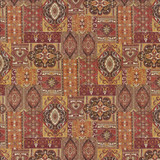 Patchwork Sunset by Kasmir Designer Fabric 5121 55% Linen 45% Viscose SOUTH KOREA 12,000 Wyzenbeek Double Rubs Horizontal: 27 inches and Vertical: 26 4/8 inches 54 - Swanky Fabrics -