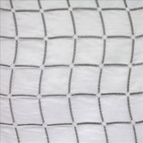 Stringcourse Silver by Kasmir Designer Fabric 5108 100% Polyester TURKEY Not Tested Horizontal: 16 6/8 inches and Vertical: 4 2/8 inches 60 - 64 - Swanky Fabrics -