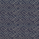 Tallmadge Fret Indigo by Kasmir Designer Fabric 1441 100% Cotton Embroidery 100% Cotton INDIA Not Tested Horizontal: 17 inches and Vertical: 15 6/8 inches 52 - Swanky Fabrics -