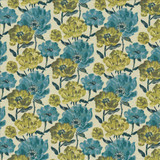 Verdier Turquoise by Kasmir Designer Fabric 1436 87% Polyester 13% Rayon CHINA 60,000 Wyzenbeek Double Rubs Horizontal: 30 inches and Vertical: 23 inches 60 - Swanky Fabrics -