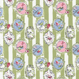 Watch The Birdie Kiwi by Kasmir Designer Fabric 5065 100% Cotton CHINA 30,000 Wyzenbeek Double Rubs Horizontal: 27 4/8 inches and Vertical: 27 inches 55 - Swanky Fabrics -