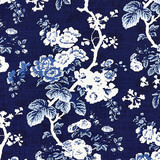 Ascot Linen Print/Indigo 16602-004 by Scalamandre Designer Fabric SCALAMANDRE WAREHOUSE 100% LINEN SWITZERLAND LIGHT DUTY Horizontal: 27.5" and Vertical: 13" 53.5" - Swanky Fabrics -