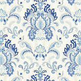 Ava Damask Embroidery/Porcelain 27164-001 by Scalamandre Designer Fabric SCALAMANDRE WAREHOUSE 46% LINEN 27% POLYESTER 27% VISCOSE INDIA LIGHT DUTY Horizontal: 23.625" and Vertical: 24.75" 50" - Swanky Fabrics -