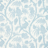 Balinese Peacock/Sky 16575-001 by Scalamandre Designer Fabric SCALAMANDRE WAREHOUSE 67% LINEN 33% COTTON FRANCE LIGHT DUTY Horizontal: 21.625" and Vertical: 28.5" 57" - Swanky Fabrics -