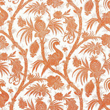 Balinese Peacock/Mandarin 16575-004 by Scalamandre Designer Fabric SCALAMANDRE WAREHOUSE 67% LINEN 33% COTTON FRANCE LIGHT DUTY Horizontal: 21.625" and Vertical: 28.5" 57" - Swanky Fabrics -