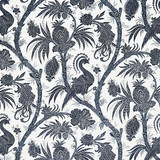 Balinese Peacock/Indigo 16575-005 by Scalamandre Designer Fabric SCALAMANDRE WAREHOUSE 67% LINEN 33% COTTON FRANCE LIGHT DUTY Horizontal: 21.625" and Vertical: 28.5" 57" - Swanky Fabrics -