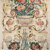 Baroque Floral Canvas/Multicolor 16136M-001 by Scalamandre Designer Fabric SCALAMANDRE WAREHOUSE 100% LINEN UNITED KINGDOM HEAVY DUTY Horizontal: 44" and Vertical: 25" 50" - Swanky Fabrics -
