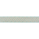 Beaufort Velvet Tape/Aquamarine T3322-002 by Scalamandre Trim Designer Trim SCALAMANDRE WAREHOUSE 49% RAYON 27% POLYESTER 24% FIBRANNE CHINA LIGHT DUTY Horizontal: 2.125" and Vertical: 3.25" - Swanky Fabrics -