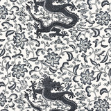 Chi'En Dragon Linen Print/Charcoal 16558-005 by Scalamandre Designer Fabric SCALAMANDRE WAREHOUSE 52% LINEN 48% COTTON UNITED KINGDOM LIGHT DUTY Horizontal: 23" and Vertical: 27" 56" - Swanky Fabrics -