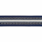 Colette Braided Tape/Navy V1242-005 by Scalamandre Trim Designer Trim SCALAMANDRE WAREHOUSE 45% FIBRANNE 30% RAYON 15% COTTON|8% POLYAMIDE 2% POLYESTER CHINA LIGHT DUTY Horizontal: and Vertical: 3.625" - Swanky Fabrics -