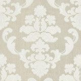 Cornelia Damask Embroidery/Flax 27160-002 by Scalamandre Designer Fabric SCALAMANDRE WAREHOUSE 50% LINEN 40% VISCOSE 10% COTTON INDIA LIGHT DUTY Horizontal: 30.5" and Vertical: 25" 50" - Swanky Fabrics -