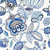 Coromandel Embroidery/Porcelain 27126-002 by Scalamandre Designer Fabric SCALAMANDRE WAREHOUSE 16% SPUN POLYESTER|36% VISCOSE 29% LINEN 19% COTTON INDIA LIGHT DUTY Horizontal: 31.75" and Vertical: 25.625" 51" - Swanky Fabrics -