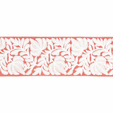Coventry Embroidered Tape/Coral T3296-004 by Scalamandre Trim Designer Trim SCALAMANDRE WAREHOUSE 70% LINEN 30% SPUN VISCOSE INDIA LIGHT DUTY Horizontal: and Vertical: 5" - Swanky Fabrics -