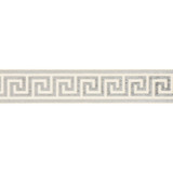 Greek Key Velvet Tape/Smoke T3279-003 by Scalamandre Trim Designer Trim SCALAMANDRE WAREHOUSE 50% VISCOSE 50% COTTON INDIA LIGHT DUTY Horizontal: 2.875" and Vertical: 4" - Swanky Fabrics -