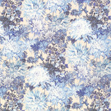 Grey'S Flower Garden/Blues 8037-001 by Grey Watkins Designer Fabric SCALAMANDRE WAREHOUSE 100% LINEN AUSTRIA MEDIUM DUTY Horizontal: 31" and Vertical: 29" 58" - Swanky Fabrics -