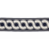 Guilloche Embroidered Tape/Indigo T3283-006 by Scalamandre Trim Designer Trim SCALAMANDRE WAREHOUSE 37% ACRYLIC 32% POLYESTER 31% VISCOSE CHINA LIGHT DUTY Horizontal: and Vertical: 2.875" - Swanky Fabrics -