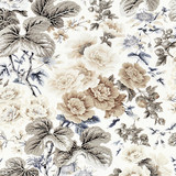 Highgrove Linen Print/Winter Sky 16595-001 by Scalamandre Designer Fabric SCALAMANDRE WAREHOUSE 100% LINEN FRANCE MEDIUM DUTY Horizontal: 41" and Vertical: 26.75" 53.5" - Swanky Fabrics -