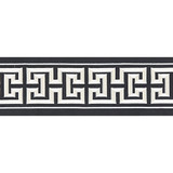 Imperial Embroidered Tape/Charcoal T3280-007 by Scalamandre Trim Designer Trim SCALAMANDRE WAREHOUSE 80% COTTON 20% RAYON INDIA LIGHT DUTY Horizontal: 6.5" and Vertical: 6" - Swanky Fabrics -