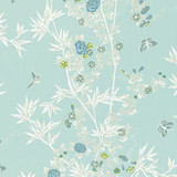 Jardin De Chine/Ciel 16608-003 by Scalamandre Designer Fabric SCALAMANDRE WAREHOUSE 100% COTTON UNITED KINGDOM MEDIUM DUTY Horizontal: 46" and Vertical: 27" 54" - Swanky Fabrics -