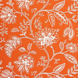 Kaveri Vine/Mandarin 27011-004 by Scalamandre Designer Fabric SCALAMANDRE WAREHOUSE 45% COTTON 45% VISCOSE 10% LINEN INDIA LIGHT DUTY Horizontal: 23.125" and Vertical: 28" 55.875" - Swanky Fabrics -