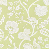 Kensington Embroidery/Celery 27151-002 by Scalamandre Designer Fabric SCALAMANDRE WAREHOUSE 50% POLYESTER 30% LINEN 20% COTTON INDIA LIGHT DUTY Horizontal: 30.375" and Vertical: 24.75" 51" - Swanky Fabrics -