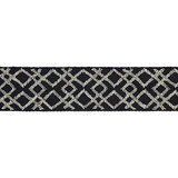 Lattice Tape/Graphite T3295-005 by Scalamandre Trim Designer Trim SCALAMANDRE WAREHOUSE 70% COTTON 30% VISCOSE INDIA LIGHT DUTY Horizontal: 3.75" and Vertical: 2.75" - Swanky Fabrics -