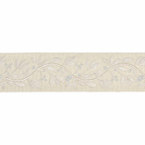 Laurel Embroidered Tape/Vellum T3292-001 by Scalamandre Trim Designer Trim SCALAMANDRE WAREHOUSE 50% VISCOSE 35% GLASS 15% METALLIC INDIA LIGHT DUTY Horizontal: 7.5" and Vertical: 3.75" - Swanky Fabrics -