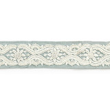 Linnea Embroidered Tape/Skylight T3298-003 by Scalamandre Trim Designer Trim SCALAMANDRE WAREHOUSE 65% SPUN POLYESTER 35% LINEN INDIA LIGHT DUTY Horizontal: 4.5" and Vertical: 2.75" - Swanky Fabrics -