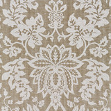 Metalline Damask/Smoke 27136-004 by Scalamandre Designer Fabric SCALAMANDRE WAREHOUSE 56% LINEN 24% POLYESTER 20% SILK INDIA MEDIUM DUTY Horizontal: 38.625" and Vertical: 27" 54.5" - Swanky Fabrics -