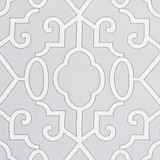 Ming Fretwork/Pearl Grey 27012-003 by Scalamandre Designer Fabric SCALAMANDRE WAREHOUSE 45% VISCOSE 30% COTTON 25% LINEN INDIA MEDIUM DUTY Horizontal: 30" and Vertical: 27" 54" - Swanky Fabrics -