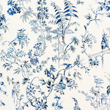 Nanjing/China Blue 16552-001 by Scalamandre Designer Fabric SCALAMANDRE WAREHOUSE 100% COTTON UNITED KINGDOM LIGHT DUTY Horizontal: 36.25" and Vertical: 27" 54" - Swanky Fabrics -