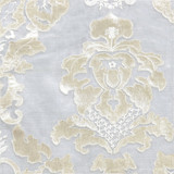 Palazzo Ricci Sheer/Ivory 7783-008 by Old World Weavers Designer Fabric SCALAMANDRE WAREHOUSE 100% SILK INDIA LIGHT DUTY Horizontal: 15.5" and Vertical: 18" 54" - Swanky Fabrics -