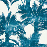 Palm Print/Turquoise 16610-004 by Grey Watkins Designer Fabric SCALAMANDRE WAREHOUSE 55% LINEN 45% COTTON ITALY LIGHT DUTY Horizontal: 36.5" and Vertical: 27.5" 55" - Swanky Fabrics -