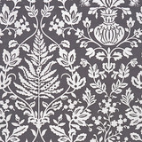 Shalimar Embroidery/Charcoal 27032-003 by Scalamandre Designer Fabric SCALAMANDRE WAREHOUSE 47% LINEN 25% VISCOSE 21% SPUN VISCOSE|7% SPUN POLYESTER INDIA LIGHT DUTY Horizontal: 30.375" and Vertical: 25.5" 51" - Swanky Fabrics -