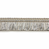 Shimmer Brush Fringe/Silver Grey FC1495-004 by Scalamandre Trim Designer Trim SCALAMANDRE WAREHOUSE 52% ACETATE 42% ACRYLIC 6% LUREX FRANCE LIGHT DUTY Horizontal: and Vertical: 2" - Swanky Fabrics -