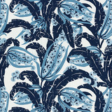 Tropique/Marine 16609-002 by Grey Watkins Designer Fabric SCALAMANDRE WAREHOUSE 100% LINEN SWITZERLAND MEDIUM DUTY Horizontal: 21" and Vertical: 26" 52" - Swanky Fabrics -