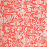 Fish Tale Io Coral Red by RM CoCo Designer Fabric Veranda 72% Polypropylene 28% Polyester 50000 Horizontal: 29 and Vertical: 27.125 58 - Swanky Fabrics -