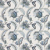 Nottingham Garden Blue Sky by RM CoCo Designer Fabric 2018 Spring - Prive Collection 52% Poly 48% Cot Emb: 100% Poly Horizontal: 12.75 and Vertical: 11.375 54 - Swanky Fabrics -