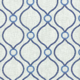Curveball Emb Porcelain 404152 by PKL Studio Designer Fabric - 70%Poly 30%Cotton base, 100% Poly embroidery India 7000 Horizontal: 4.5 and Vertical: 4.5 58" BASE - Swanky Fabrics -