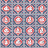 Porcelanas Azul by Gaston Y Daniela Designer Fabric GASTON LIBRERIA COTTON - 100% Italy HEAVY Horizontal: 25.61 and Vertical: 24.62 52 - Swanky Fabrics -