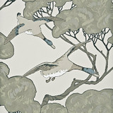 Flying Ducks Silver/Taupe by Mulberry Designer Wallcovering