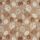 1375 Latte Bloom by Charlotte Designer Fabric Urban Gardens 100% Woven Polyester Asia Exceeds 48,000 Wyzenbeek Rubs (Heavy Duty) Horizontal: 14.75" x Vertical: 25" 54 Inches - Swanky Fabrics -