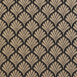 2660 Onyx/Fan by Charlotte Designer Fabric Uptown Jacquards VI 100% Woven Polyester Asia Exceeds 70,000 Wyzenbeek Rubs (Heavy Duty) Horizontal: 1.75" x Vertical: 1.5" 54 Inches - Swanky Fabrics -