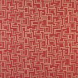 6638 Ruby/Geometric by Charlotte Designer Fabric Outdoor/Indoor Oasis III 100% Woven Polyester Made In USA Exceeds 48,000 Wyzenbeek Rubs (Heavy Duty) Horizontal: 29.0" x Vertical: 10.0" 54 Inches - Swanky Fabrics -