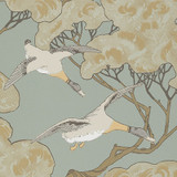 Flying Ducks Slate Blue by Mulberry Designer Wallcovering