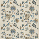 Baker'S Indienne Embroidery Soft Blue by G P & J Baker Designer Fabric KESWICK EMBROIDERIES LINEN - 61%;VISCOSE - 21%;POLYESTER - 18% India - Horizontal: 25.216 and Vertical: 30.732 50.432 - Swanky Fabrics -