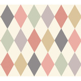 Punchinello Coral & Grn by Cole & Son Designer Wallcovering