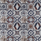 Trastevere Azul/Tabaco by Gaston Y Daniela Designer Fabric
